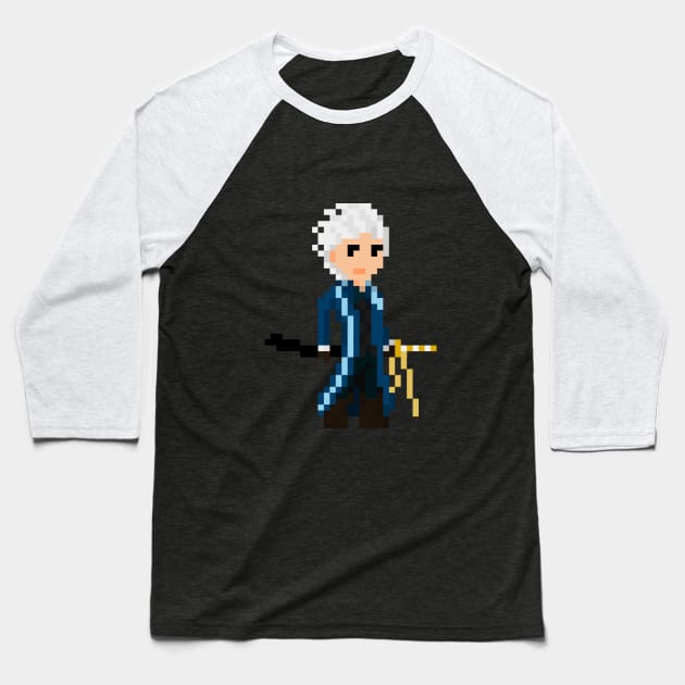 Pixel Vergil - Devil may cry Baseball T-Shirt by namdecent